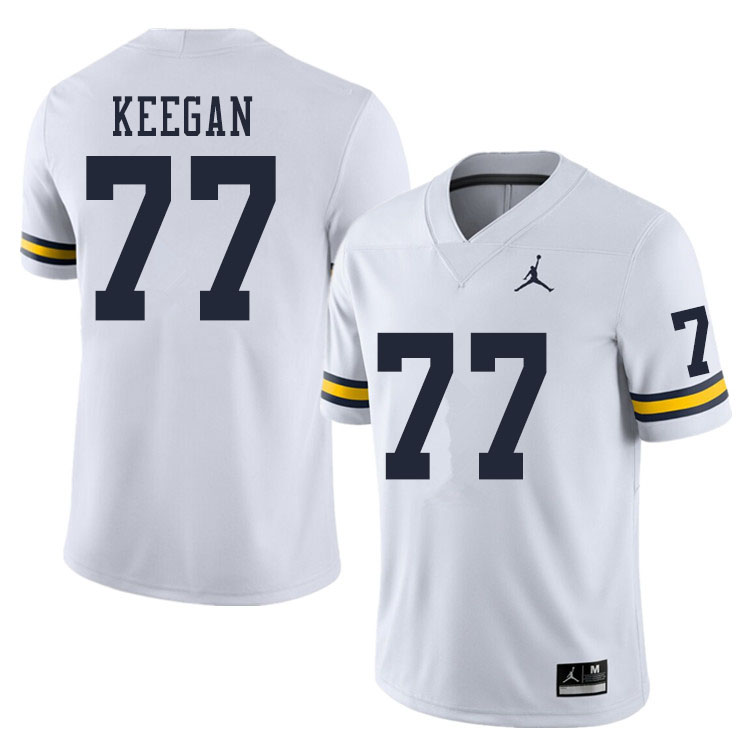 Men #77 Trevor Keegan Michigan Wolverines College Football Jerseys Sale-White